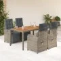 Set comedor de jardín 5 piezas con cojines ratán sintético gris by , Garden sets - Ref: Foro24-3212482, Price: 663,33 €, Disc...