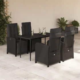 Set de muebles jardín 5 pzas con cojines ratán sintético negro by , Garden sets - Ref: Foro24-3212530, Price: 631,51 €, Disco...