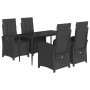 Set de muebles jardín 5 pzas con cojines ratán sintético negro by , Garden sets - Ref: Foro24-3212530, Price: 604,48 €, Disco...