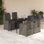 Set comedor de jardín 5 piezas con cojines ratán sintético gris de , Conjuntos de jardín - Ref: Foro24-3212558, Precio: 614,6...