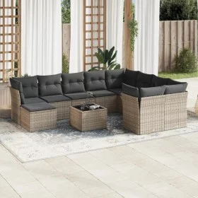 Gartensofagarnitur 11-teilig mit grauen Kissen aus synthetischem Rattan. von , Gartensets - Ref: Foro24-3250439, Preis: 642,5...