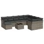 Gartensofagarnitur 11-teilig mit grauen Kissen aus synthetischem Rattan. von , Gartensets - Ref: Foro24-3250439, Preis: 643,7...