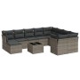 Set de sofás de jardín 11 pzas y cojines ratán sintético gris by , Garden sets - Ref: Foro24-3250439, Price: 651,86 €, Discou...