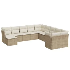 Set de sofás de jardín 11pzas con cojines ratán sintético beige by , Garden sets - Ref: Foro24-3250447, Price: 696,55 €, Disc...