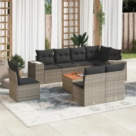 Gartenmöbel-Set 9-teilig mit grauen Polstern aus synthetischem Rattan von , Gartensets - Ref: Foro24-3257817, Preis: 548,57 €...