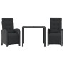 Mesita y sillas con cojines 3 piezas ratán sintético negro by , Garden sets - Ref: Foro24-3212456, Price: 339,73 €, Discount: %