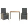 Sillas y mesita de jardín con cojines 3 piezas ratán PE gris by , Garden sets - Ref: Foro24-3212480, Price: 364,42 €, Discoun...