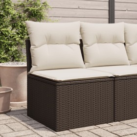 Silla de jardín sin reposabrazos con cojines ratán PE marrón by , Outdoor sofas - Ref: Foro24-366215, Price: 60,69 €, Discoun...