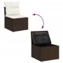 Silla de jardín sin reposabrazos con cojines ratán PE marrón by , Outdoor sofas - Ref: Foro24-366215, Price: 60,35 €, Discoun...