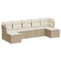 Set sofás de jardín 7 piezas y cojines ratán sintético beige by , Garden sets - Ref: Foro24-3249867, Price: 430,28 €, Discoun...
