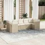 Set sofás de jardín 7 piezas y cojines ratán sintético beige by , Garden sets - Ref: Foro24-3249957, Price: 469,29 €, Discoun...