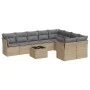 Gartensofa-Set mit 10-teiligen beigen Kissen aus synthetischem Rattan. von , Gartensets - Ref: Foro24-3250018, Preis: 622,77 ...