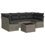 7-teiliges Gartensofa-Set mit grauen PE-Rattan-Kissen. von , Gartensets - Ref: Foro24-3249239, Preis: 407,10 €, Rabatt: %