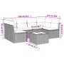 Set de sofás de jardín 7 piezas con cojines ratán PE gris by , Garden sets - Ref: Foro24-3249239, Price: 405,48 €, Discount: %