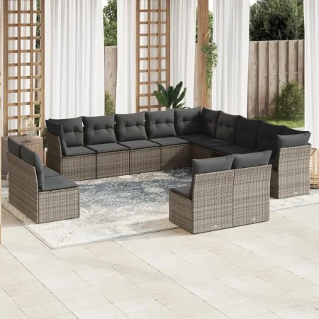 Set sofás de jardín con cojines 13 piezas ratán sintético gris by , Garden sets - Ref: Foro24-3250329, Price: 789,69 €, Disco...