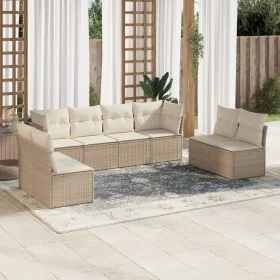 Juego de sofás de jardín con cojines beige 8 pzas ratán PE by , Garden sets - Ref: Foro24-3249287, Price: 499,94 €, Discount: %