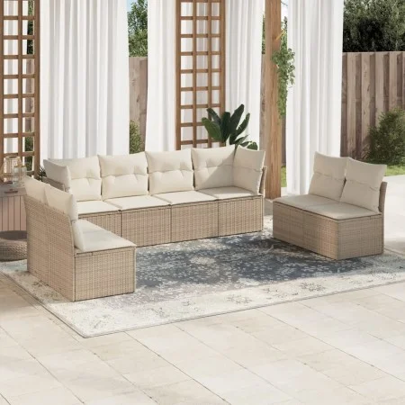 Gartensofagarnitur mit beigen Kissen, 8-teilig, aus PE-Rattan. von , Gartensets - Ref: Foro24-3249287, Preis: 500,81 €, Rabat...