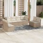 Juego de sofás de jardín con cojines beige 8 pzas ratán PE by , Garden sets - Ref: Foro24-3249287, Price: 492,17 €, Discount: %