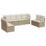 Juego de sofás de jardín con cojines beige 8 pzas ratán PE by , Garden sets - Ref: Foro24-3249287, Price: 499,94 €, Discount: %
