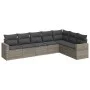 Set de sofás de jardín 7 piezas con cojines ratán PE gris by , Modular outdoor sofas - Ref: Foro24-3251387, Price: 436,41 €, ...