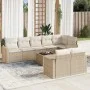 Gartensofa-Set, 9-teilig, mit Kissen, aus synthetischem Rattan in Beige. von , Modulare Sofas für den Außenbereich - Ref: For...