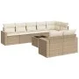 Gartensofa-Set, 9-teilig, mit Kissen, aus synthetischem Rattan in Beige. von , Modulare Sofas für den Außenbereich - Ref: For...