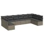 Gartensofa-Set, 10-teilig, mit grauen Polstern aus synthetischem Rattan von , Gartensets - Ref: Foro24-3249929, Preis: 569,44...