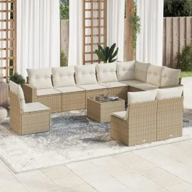Gartensofa-Set 11-teilig mit beigen Polstern aus synthetischem Rattan von , Modulare Sofas für den Außenbereich - Ref: Foro24...