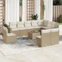 Gartensofa-Set 11-teilig mit beigen Polstern aus synthetischem Rattan von , Modulare Sofas für den Außenbereich - Ref: Foro24...