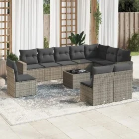 Set de sofás de jardín 11 pzas y cojines ratán sintético gris by , Modular outdoor sofas - Ref: Foro24-3251457, Price: 645,34...
