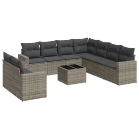 Set de sofás de jardín 10 pzas con cojines ratán sintético gris by , Modular outdoor sofas - Ref: Foro24-3251497, Price: 647,...