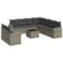 Gartensofa-Set, 10-teilig, mit grauen Polstern aus synthetischem Rattan von , Modulare Sofas für den Außenbereich - Ref: Foro...