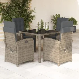 Set comedor de jardín 5 piezas con cojines ratán sintético gris by , Garden sets - Ref: Foro24-3212463, Price: 602,75 €, Disc...