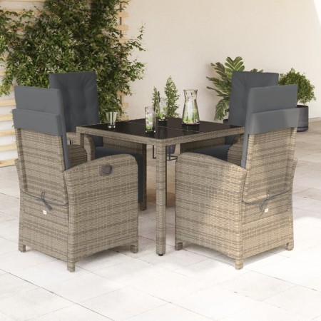 Garten-Essgruppe, 5-teilig, mit grauen Polstern aus synthetischem Rattan von , Gartensets - Ref: Foro24-3212463, Preis: 579,9...