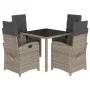 Set comedor de jardín 5 piezas con cojines ratán sintético gris by , Garden sets - Ref: Foro24-3212463, Price: 602,74 €, Disc...