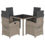 Set comedor de jardín 5 piezas con cojines ratán sintético gris by , Garden sets - Ref: Foro24-3212463, Price: 579,94 €, Disc...