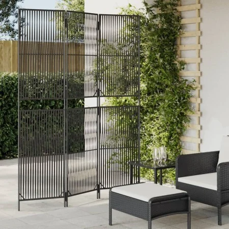 3-panel black synthetic rattan screen by , Room dividers - Ref: Foro24-365388, Price: 89,01 €, Discount: %