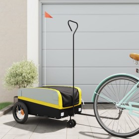 Remolque para bicicleta hierro negro y amarillo 30 kg