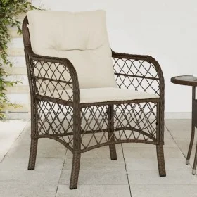 Garden chairs with cushions, 2 units, synthetic brown rattan by , Garden chairs - Ref: Foro24-365154, Price: 187,62 €, Discou...