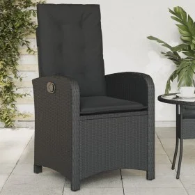 Reclining garden armchair with black synthetic rattan cushions by , Garden chairs - Ref: Foro24-365161, Price: 136,98 €, Disc...