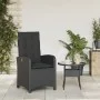Reclining garden armchair with black synthetic rattan cushions by , Garden chairs - Ref: Foro24-365161, Price: 136,98 €, Disc...