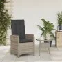 Reclining garden armchair with gray synthetic rattan cushions by , Garden chairs - Ref: Foro24-365163, Price: 140,82 €, Disco...