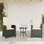Sillones reclinable jardín cojines 2 uds ratán sintético negro de , Sillas de jardín - Ref: Foro24-365168, Precio: 231,32 €, ...