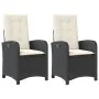 Reclining garden armchairs with 2 black synthetic rattan cushions by , Garden chairs - Ref: Foro24-365168, Price: 231,32 €, D...