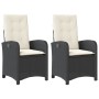 Sillones reclinable jardín cojines 2 uds ratán sintético negro de , Sillas de jardín - Ref: Foro24-365168, Precio: 214,36 €