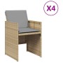 Gartensessel mit Kissen 4 Stück synthetisches Rattan beige Mischung von , Gartenstühle - Ref: Foro24-364938, Preis: 180,58 €,...