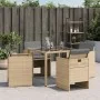 Garden armchairs with 4 synthetic rattan beige mix cushions by , Garden chairs - Ref: Foro24-364938, Price: 206,16 €, Discoun...