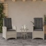Gartenstühle und Tisch, 3 Stück, synthetisches Rattan, graue Kissen von , Gartensets - Ref: Foro24-365182, Preis: 270,01 €, R...