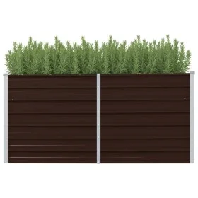 Braunes Blumenbeet aus verzinktem Stahl, 160 x 40 x 77 cm von vidaXL, Töpfe und Pflanzgefäße - Ref: Foro24-45717, Preis: 67,0...