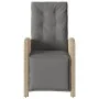 Garden reclining armchair with beige mixed PE rattan footrest by , Garden chairs - Ref: Foro24-365189, Price: 148,91 €, Disco...
